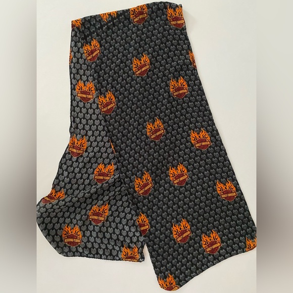 Harley-Davidson Accessories - Harley-Davidson Motorcycle Scarf Flames Silk Scarf